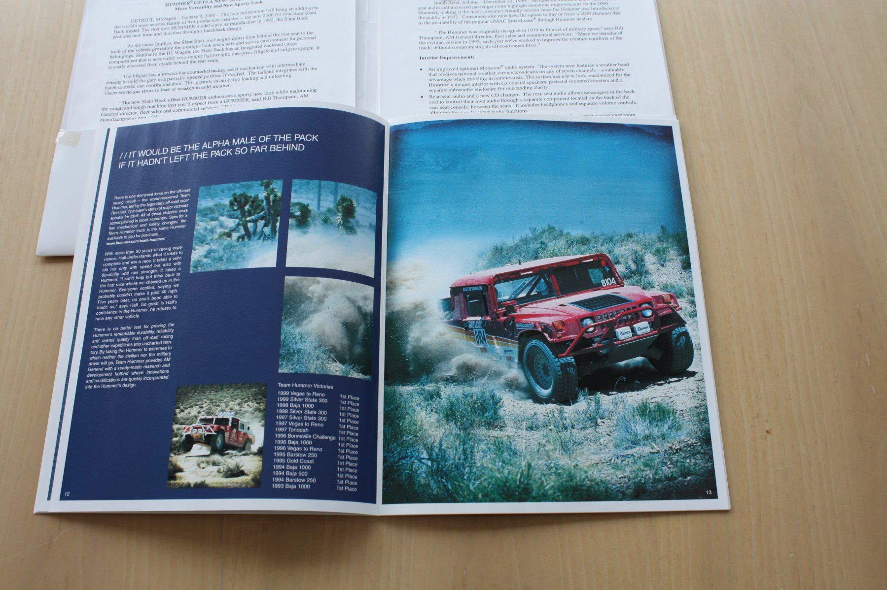 Hummer Documenti: Hummer H1 Pressemappe & Prospekt/Dias 2000 – Usato da Wikon venduto da erwin400 5