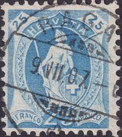 Stehende: 93A mit Vollstempel von RAGAZ: 9.JULI.1907.