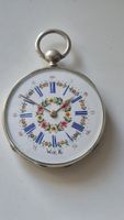 Rare Trachtenuhr mit handbemaltem Zifferblatt, W. Keller