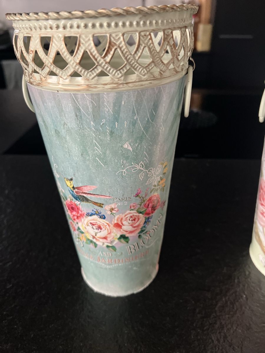 Vasi & Recipienti: 3er Set Deko Eimer Blumenmuster Landhaus Stil Shabby Chic – Nuovo (secondo la descrizione) da Rorschach venduto da lvi_p29s 3