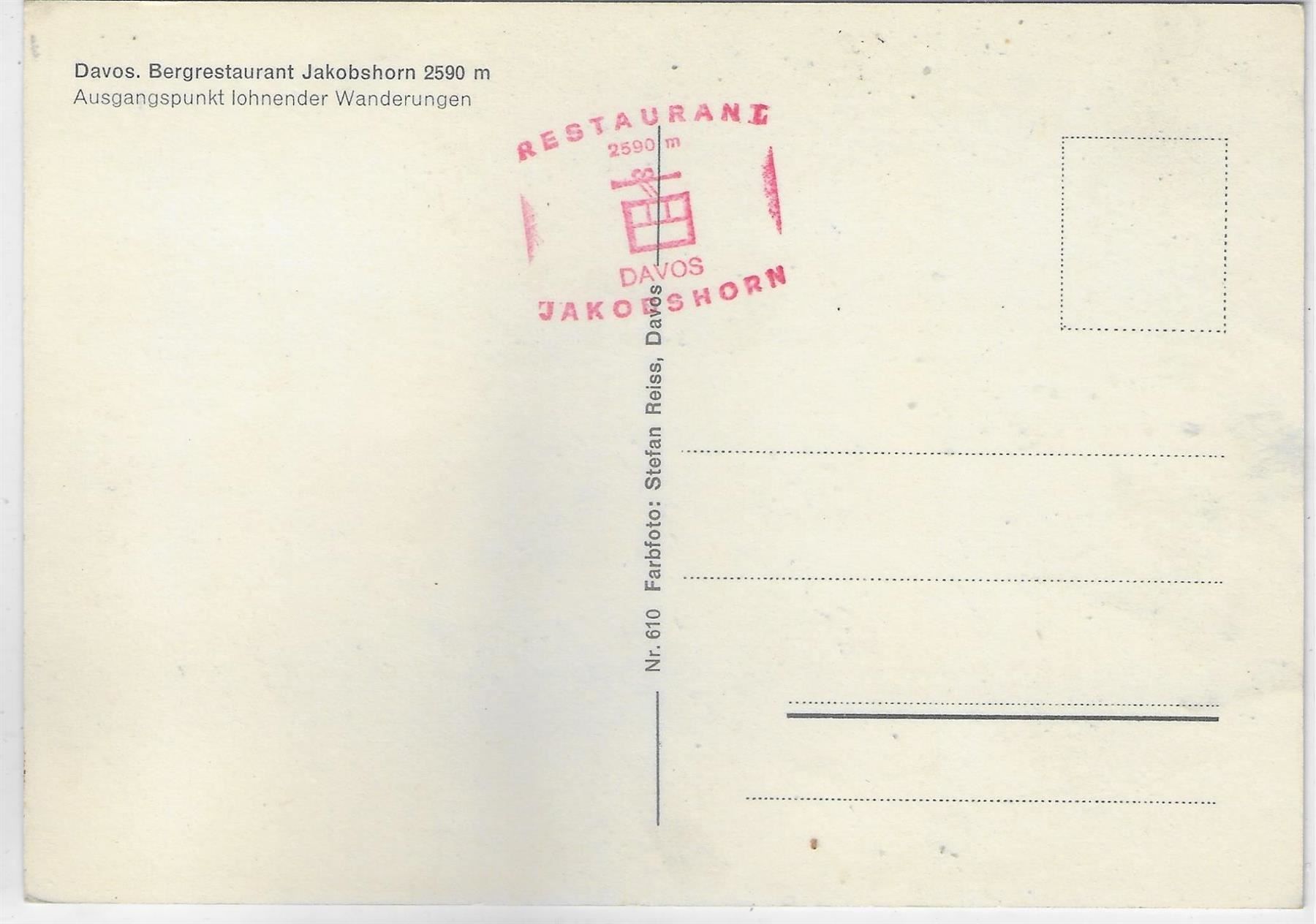 Cartoline postali: Davos - Bergrestaurant Jakobshorn – Usato da Ettingen venduto da Kartenplanet 1