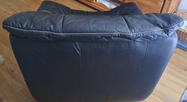 Leder Sofa Set 2-Teilig schwarz