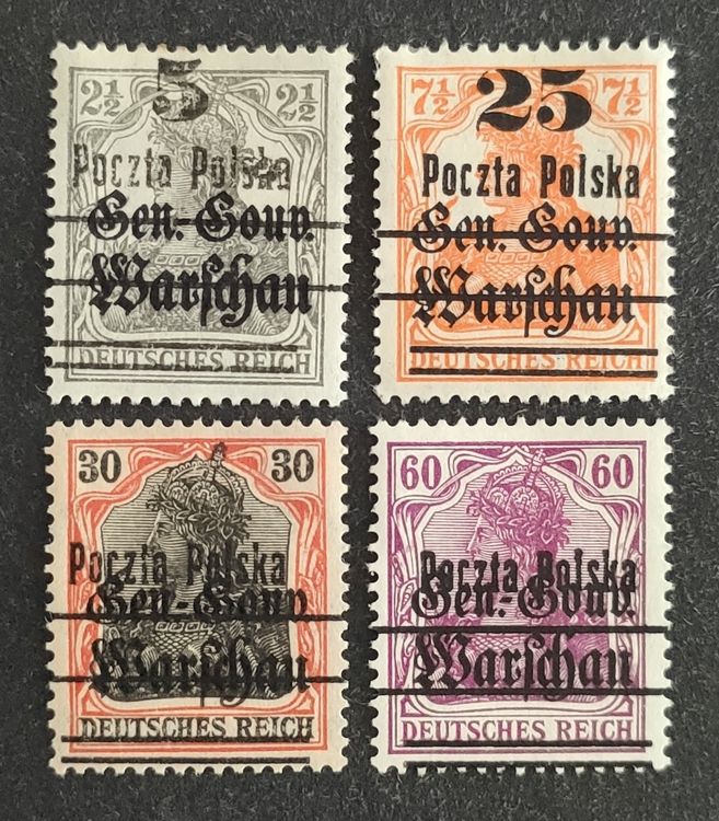Deutsches Reich Besetzung Polen 191819, Ovpt. LoT (*) Kaufen auf