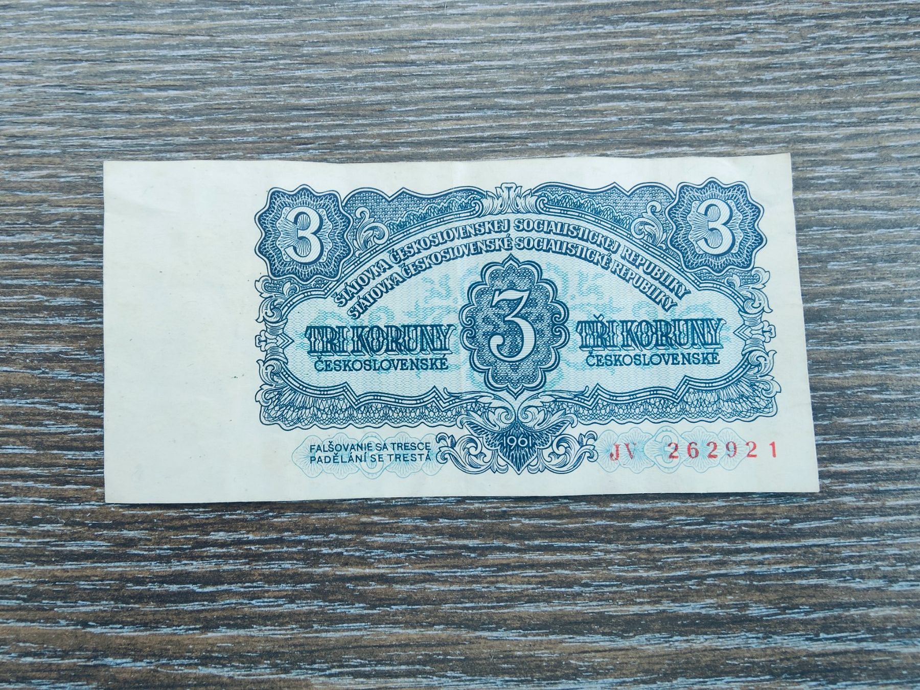 Banknoten: Tschechien 3 Kronen 1961 !!!!!!! – Gebraucht aus Flaach von Lonzo99