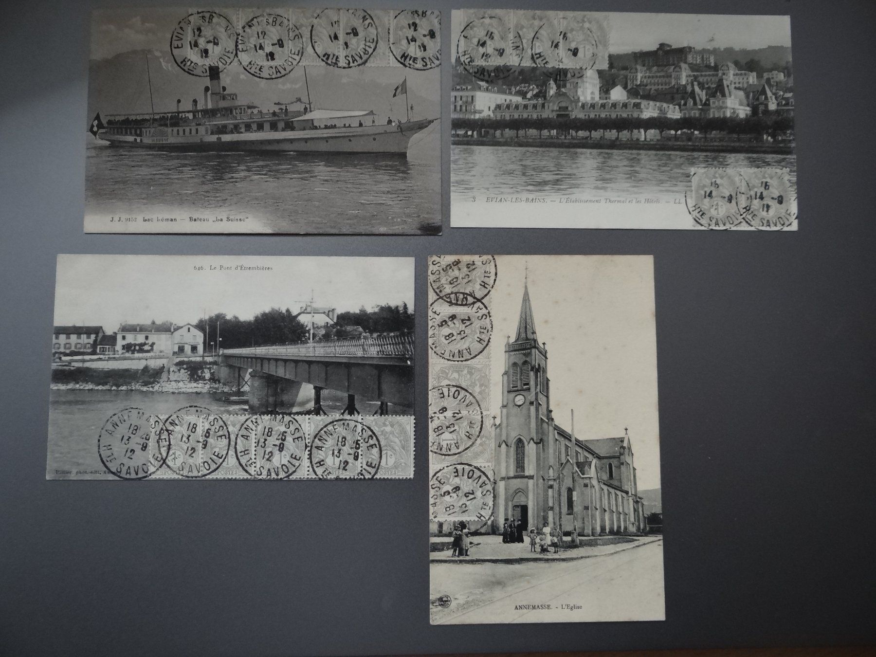 Cartoline postali: 4 alte Ansichtskarten Frankreich mit Frankatur 5x 1 C – Usato da Kriens venduto da Na4