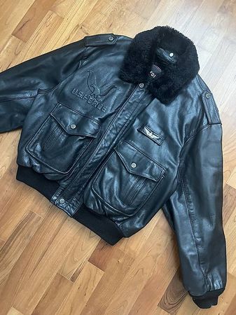 U.S Force Lederjacke bomber moto Giacca  Racing