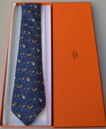 Krawatte / Cravate Hermès 100% Soie/ Seide