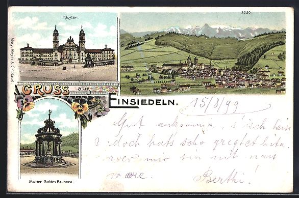 Ansichtskarten: Einsiedeln, Mutter Gottes Brunnen, Ortsa – Gebraucht aus Berlin von bartko-reher