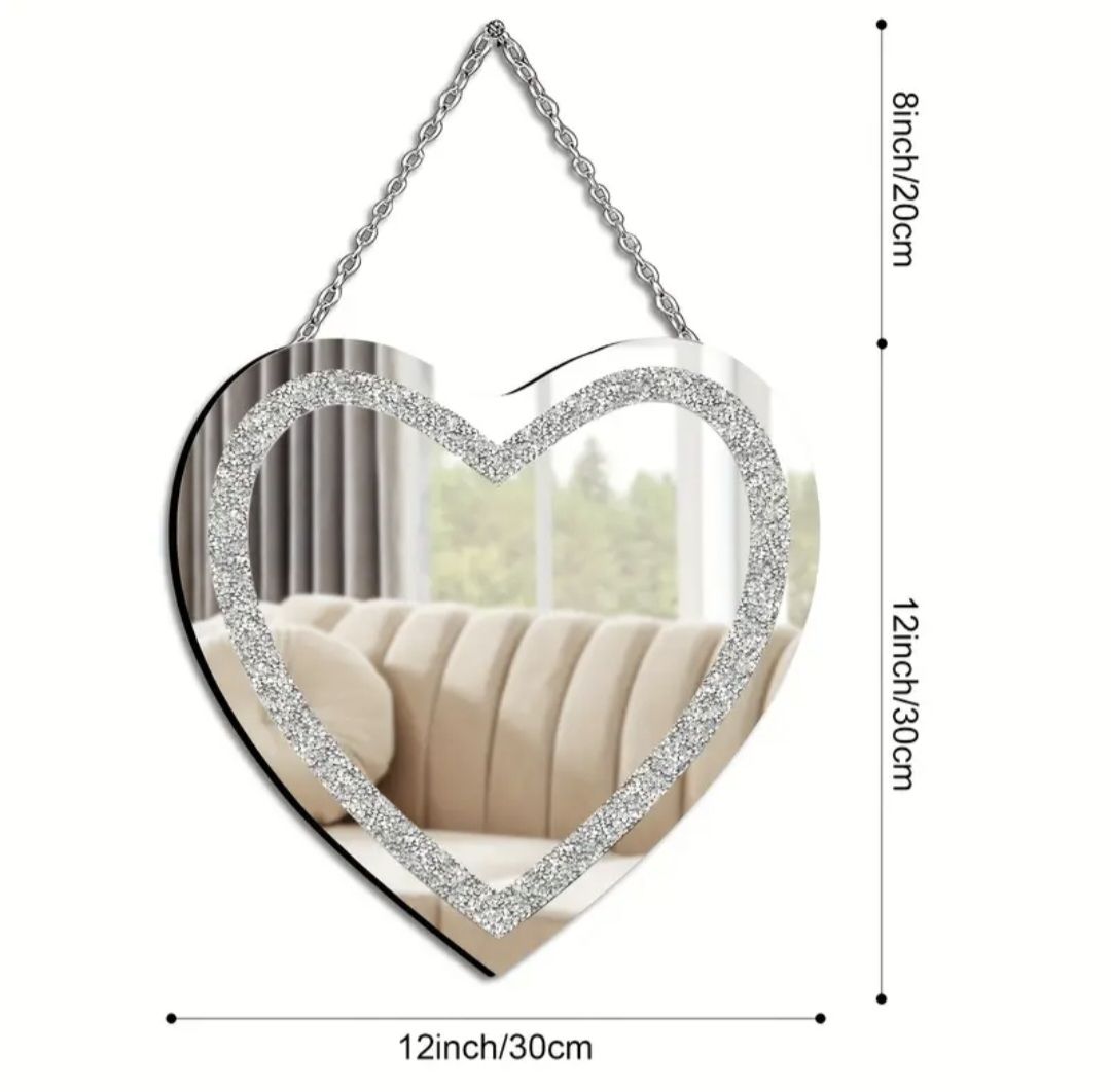 Specchi: Specchio a forma di cuore decorato con strass 30 cm – Nuovo (secondo la descrizione) da Giubiasco venduto da Stefaniav 1