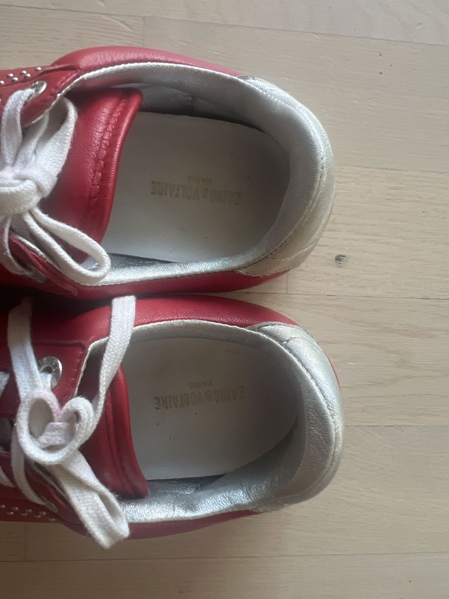Zadig & Voltaire Damenschuhe: Zadig & Voltaire Red Leather Sneakers, Size 39 – Gebraucht aus Gland von lorainna 2
