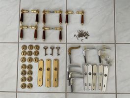 Türgriffe Beschläge Schlüssel Rosetten Messing Holz antik