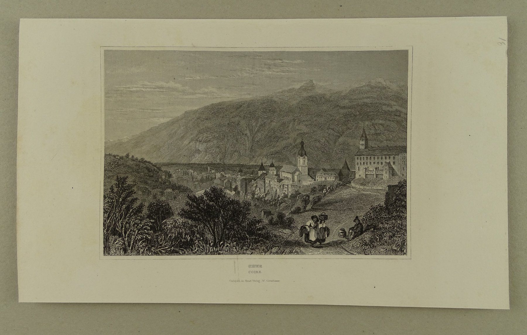 Incisioni: CHUR, STAHLSTICH 1836/1838 – Usato da Grüningen venduto da Kartensammler 1