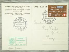 TR90 Carte Postale + Timbre Suisse 1942