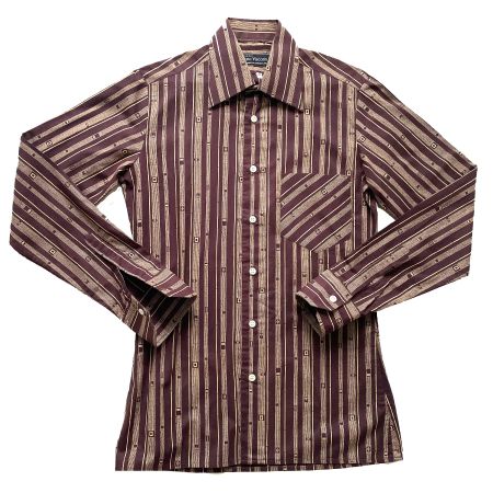 Hemd Herren 37 Streifen tailliert Swiss made VINTAGE 70s NEU