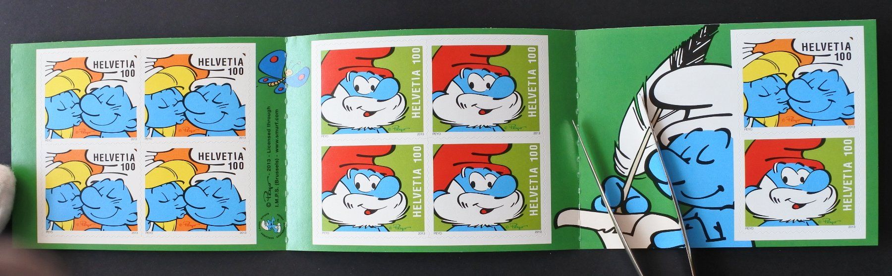 Tous les timbres: 2013 Die Schlümpfe Markenheftchen ** – Neuf (Voir description) à Lugano par fc2017 2