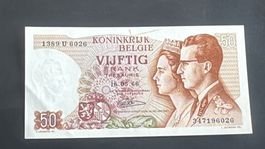 Belgien , Seltenes Belgische 50-Franken-Note von 1966