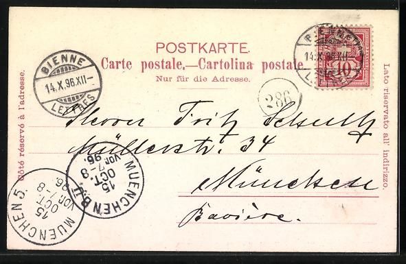Cartoline postali: Litho Bienne, Funiculaire, Taubenloch, T – Usato da Berlin venduto da bartko-reher 1
