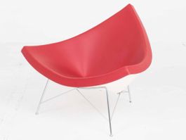 Vitra Coconut Sessel von George Nelson in rotem Leder