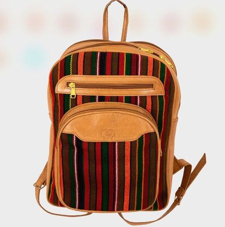 Leder Rucksack – Unikat – Vintage Ethno Boho Festival