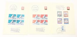3 Bögen Schweizer Briefmarken 1966