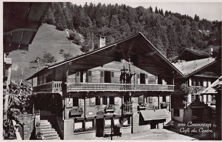 Cartes postales: Champéry, Café du Centre, datée 1947 – D'occasion à Frauenfeld par POML