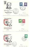 1959 : 3 seltene FDC's in 1a Erhaltung, Nummern s. Text
