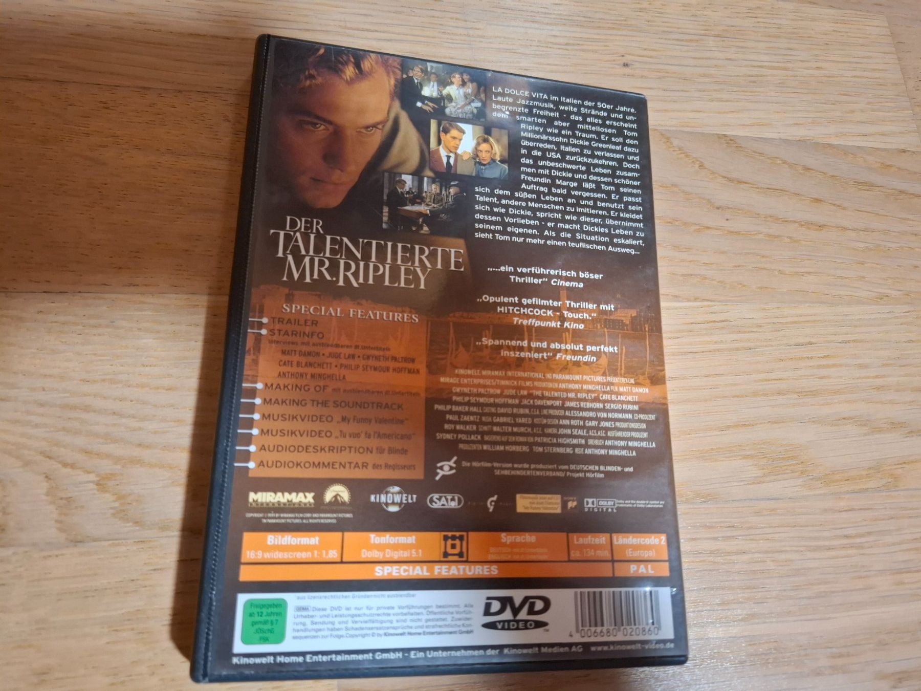 Alle DVDs: DVD Der talentierte Mr. Ripley – Gebraucht aus Dorf von Exena 1