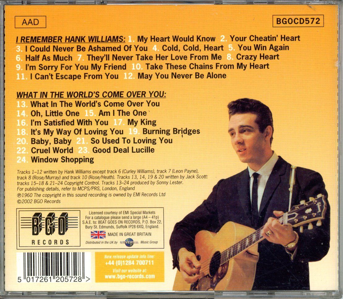 CDs: CD - JACK SCOTT I Remember Hank Williams & What In The World – Neu (gemäss Beschreibung) aus Morges von evnocha3 2