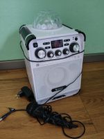 Auna Karaoke Anlage mit Mikrofon und Lichteffekt weiss