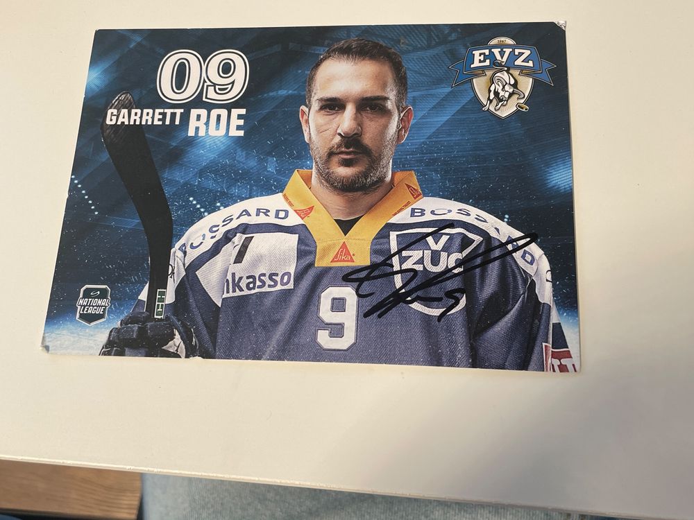 Signierte Karte Garrett Roe EVZ Spielerkarte 09 | Kaufen auf Ricardo