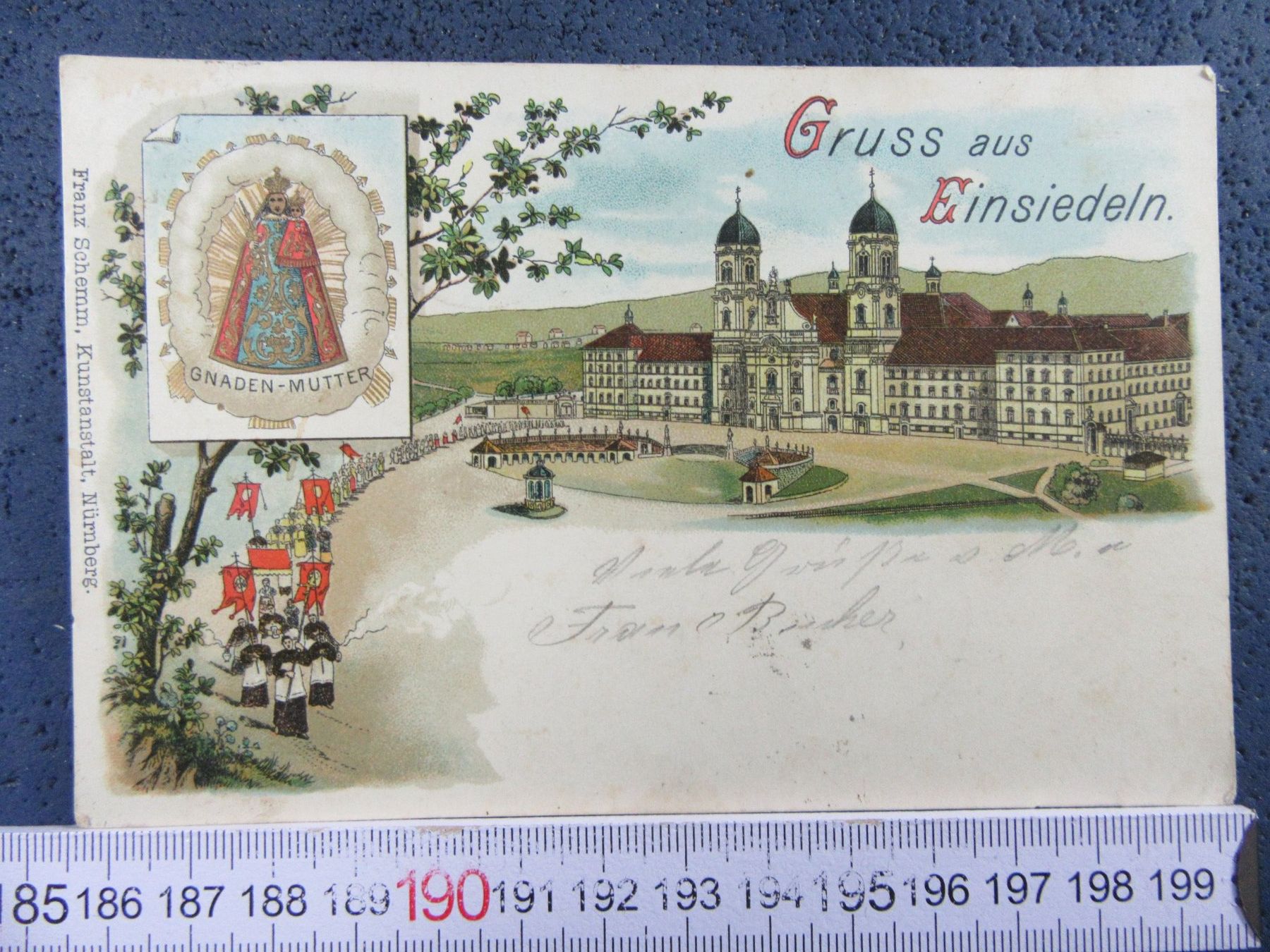 Cartoline postali: EINSIEDELN 1903 KLOSTER PROCESSION GNADEN-MUTTER LITHO SZ AK – Usato da Ettingen venduto da Hausi4711