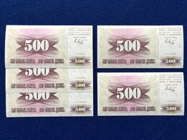 Bosnien und Herzegowina 1992 - 5x500 Dinara UNC