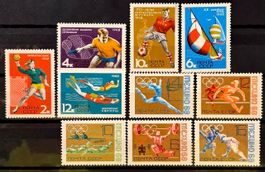 UdSSR 1968 Olympia Mexiko Fussball Segeln EM 10V MNH** Sport