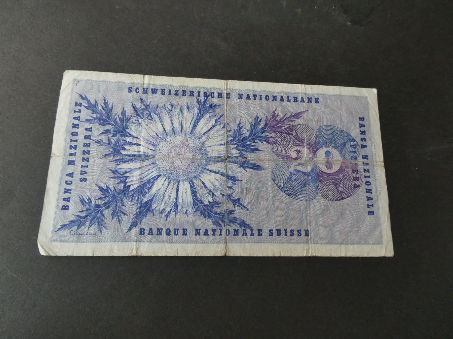 Banconote: Schweiz 1970, 20 Franken – Usato da Hinterforst venduto da Rohusri 1