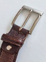 Herren Ledergürtel Dunkelbraun 125 cm – Vera Pelle Italy