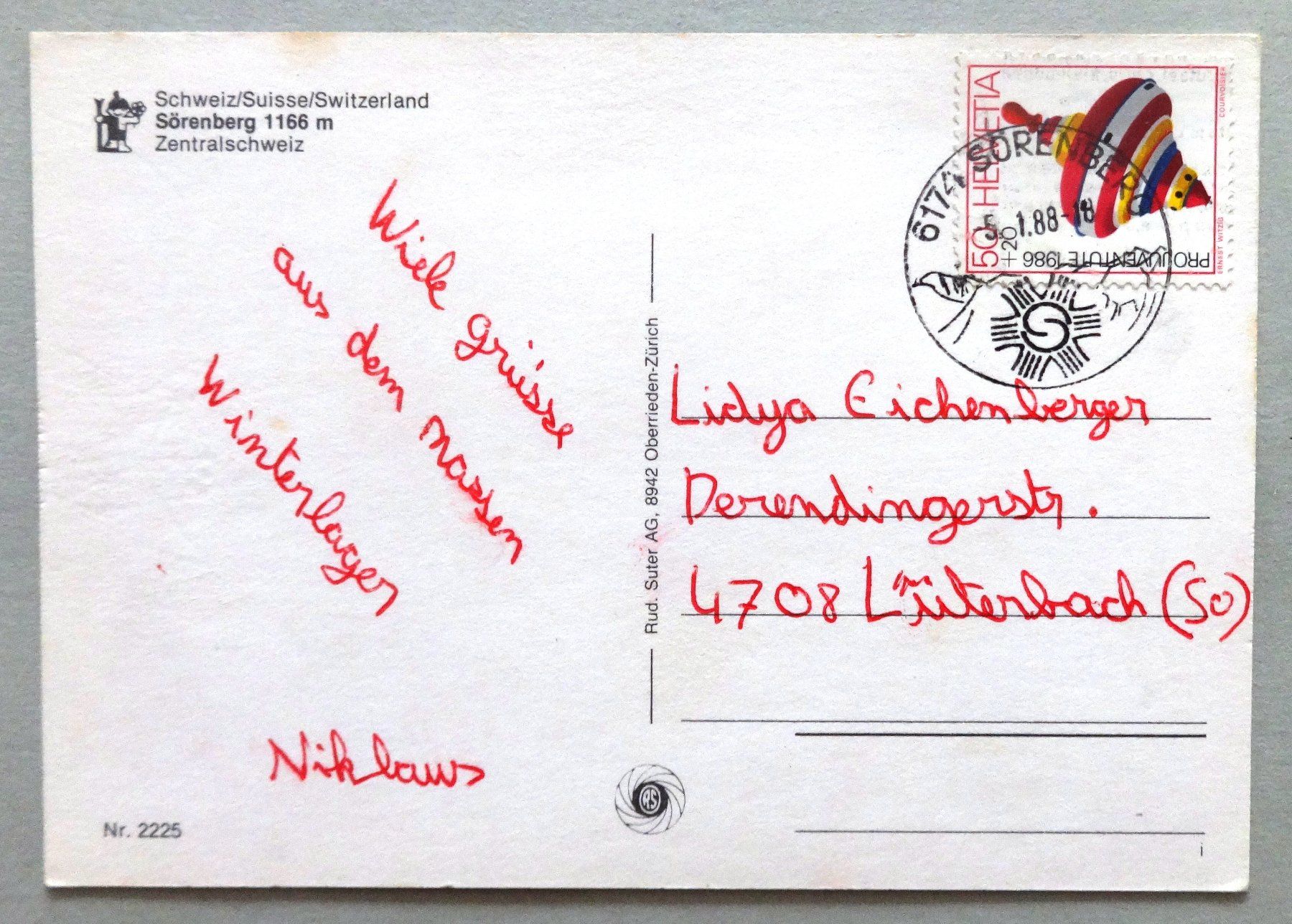 Ansichtskarten: Sörenberg 1166 m - Zentralschweiz – Gebraucht aus Fétigny von Billy2miny 1