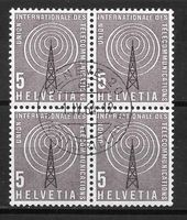 Viererblock UIT (D XI) 1 gestempelt Genève 1.4.1964