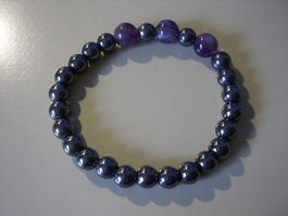 Armband Elastik  mit Hämatit Perlen