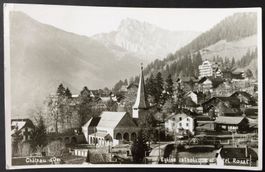 CHÂTEAU-D'OEX Eglise catholique et Hôtel Rosat