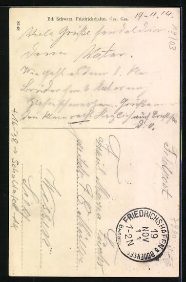 Cartoline postali: Schultafel-AK Friedrichshafen, Teilansic – Usato da Berlin venduto da bartko-reher 1