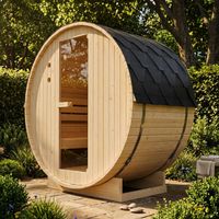 Outdoor Fasssauna Sauna PALERMO120 mit 3,6 kW Ofen
