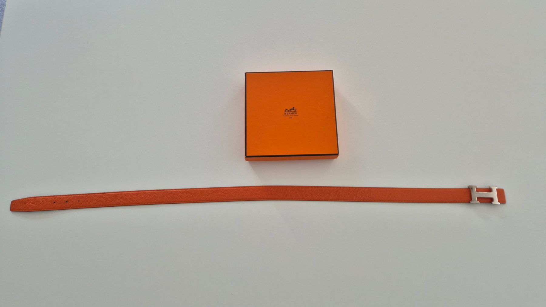 Hermès Gürtel: Ceinture Hermès 90 double orange/noire – Gebraucht aus Genève von pao_8srw 4