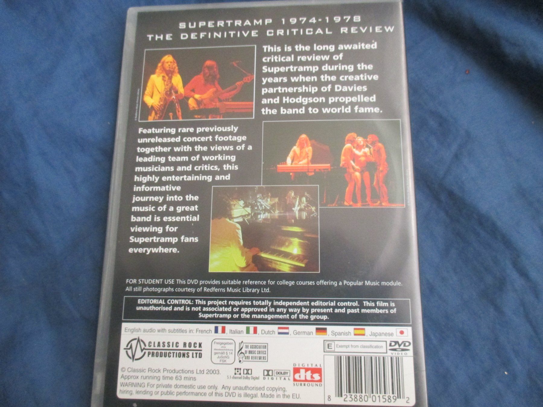 Tous les DVDs: Inside Supertramp 1974-1978 – D'occasion à Colombier NE par nene288 1