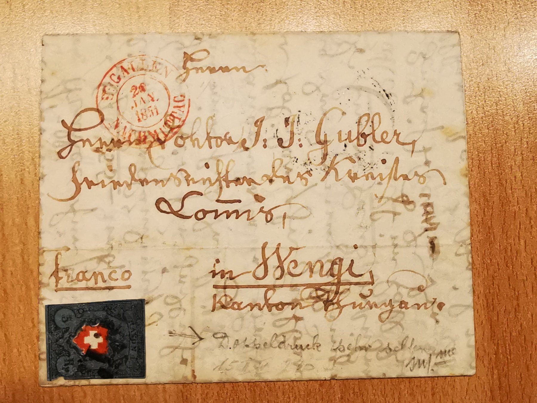 Alle Briefmarken: 15ll Brief Doppeldruck verschoben! – Gebraucht aus Wangen von Abartix 1
