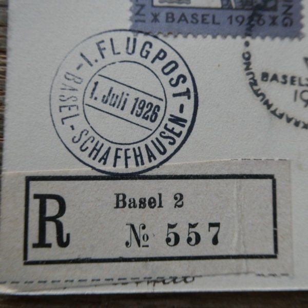 Tutti i francobolli: 1926 / 1. Flugpost BASEL - SCHAFFHAUSEN – Usato da Egliswil venduto da Trens01 5
