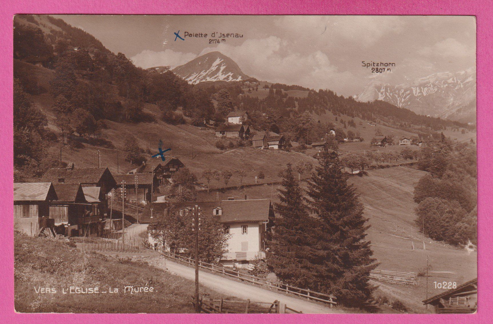 Cartoline postali: Vers l'Eglise gel 1924 La Murée – Usato da Einsiedeln venduto da dillie