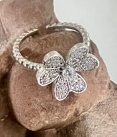 Funkelnde Blüte – Silberring 925 JVG - Gr. 51 verstellbar