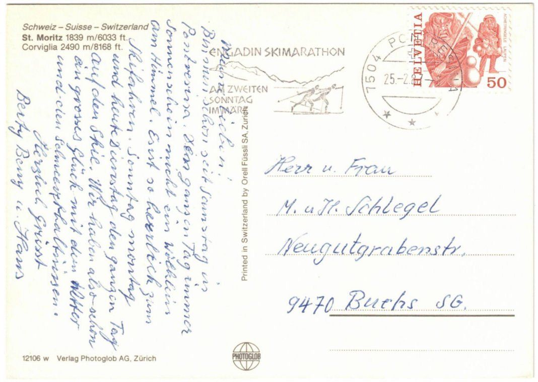 Cartoline postali: St. Moritz - Standseilbahn Corviglia – Usato da Binningen venduto da Mountainrider 1
