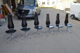 6 Lyra Stühle Schwarz Designer Theo Häberli