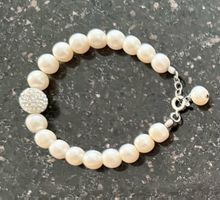 Echtsilber Armband Perlen mit Zirkonia neu